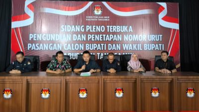 Resmi Ditetapkan KPU, Pilkada Tanggamus Diikuti Dua Pasang Calonkada