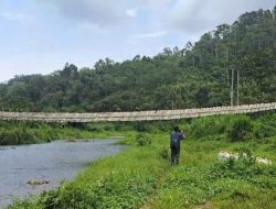 Miris, Jembatan Gantung di Pekon Umbar Rusak Parah