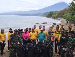 TNI-POLRI Dan Pemkab Tanggamus Gelar Korve Massal di Dua Pantai Wisata Unggulan