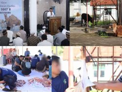 Semarak Idul Adha di Lapas Kota Agung, Gelar Salat Eid dan Potong Hewan Kurban Dengan Warga Binaan