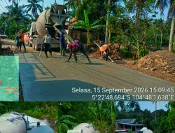 Dimulai! Pemkab Tanggamus Mulai Betonisasi Jalan Ruas Talang Padang – Sumanda Senilai Rp8,4 Miliar